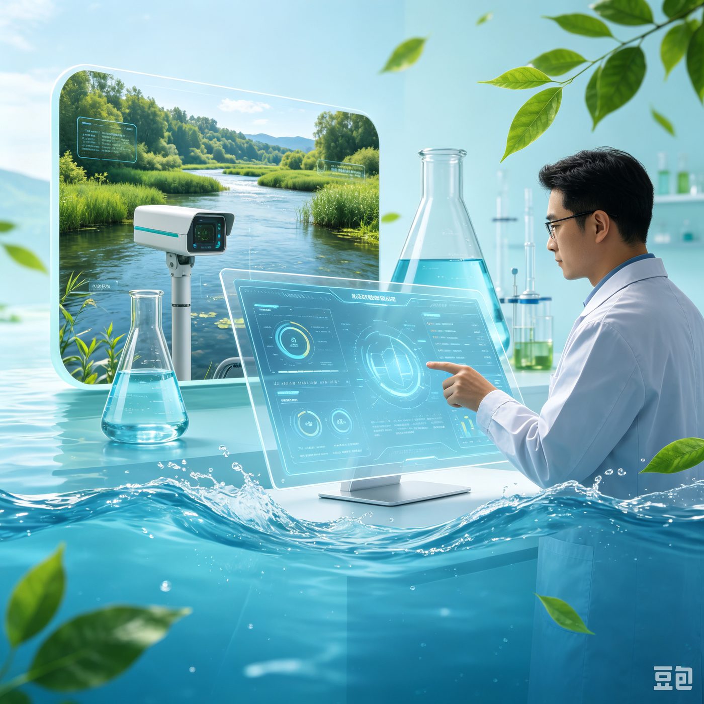實驗室與智能監測示意