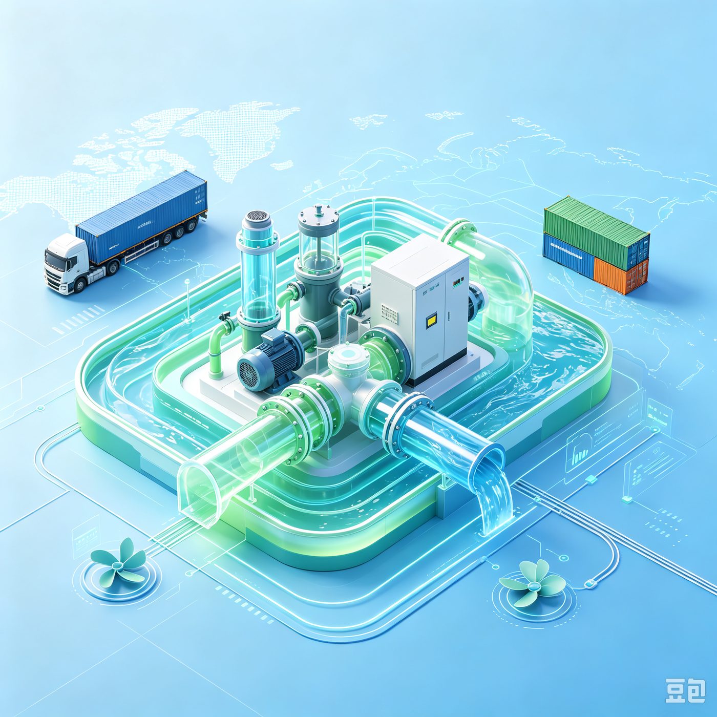 智能水務裝備與物流示意